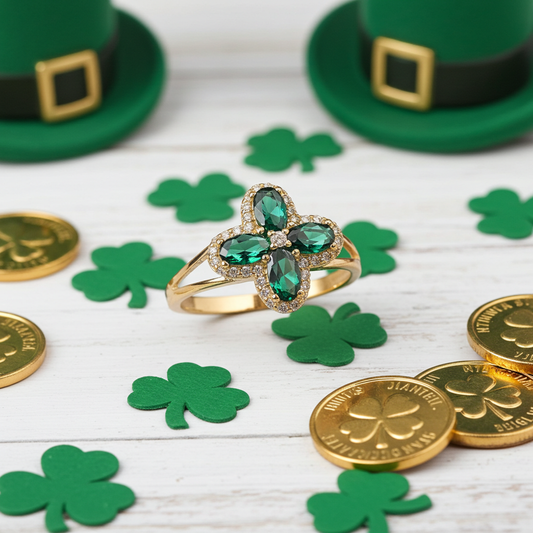 Anillo Oro 14k Piedra Verde #8