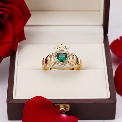 14K Gold Claddagh Ring - Anillo Corazón Oro 14k #8