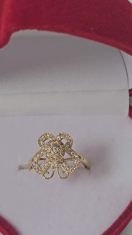 Anillo Giratorio mariposa 14k