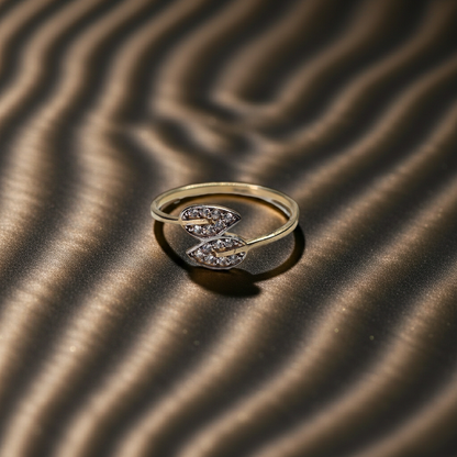 14K Gold Leaves Ring - Anillo con hojas 14k