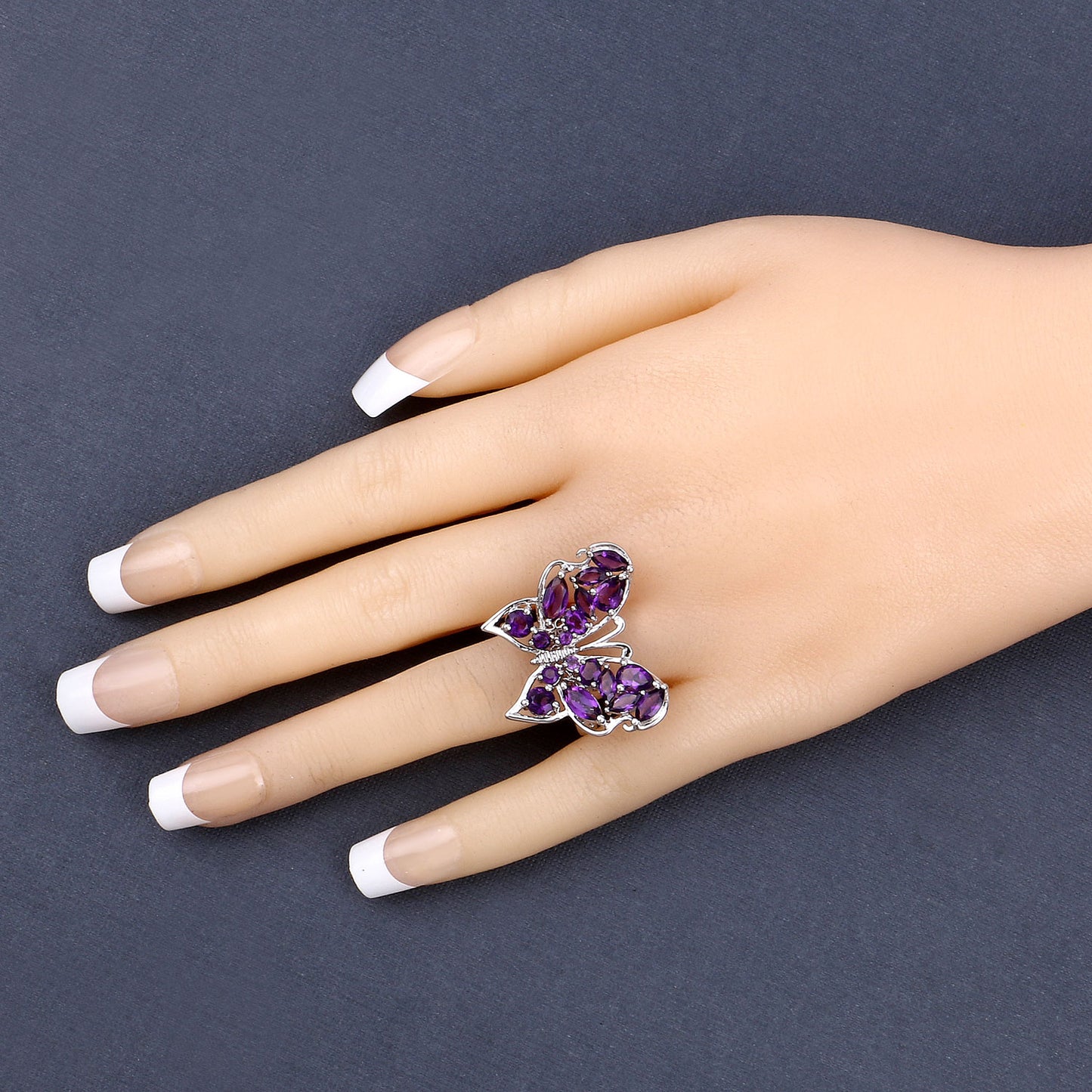 3.56 Carat Genuine Amethyst .925 Sterling Silver Ring