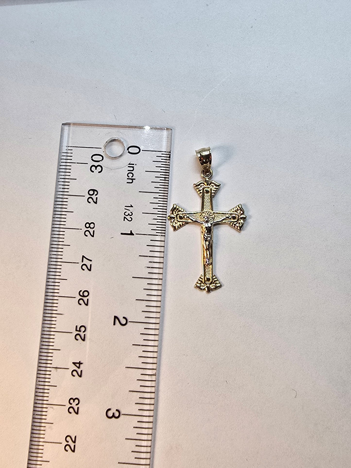 14K Gold Cross Pendant - Cruz Religiosa Oro 14K