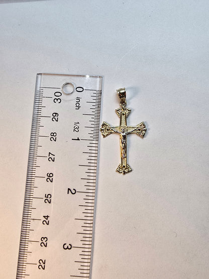 14K Gold Cross Pendant - Cruz Religiosa Oro 14K