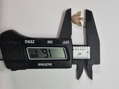 Corazón 14k Oro Cubic Zirconia Rosa Con Alas