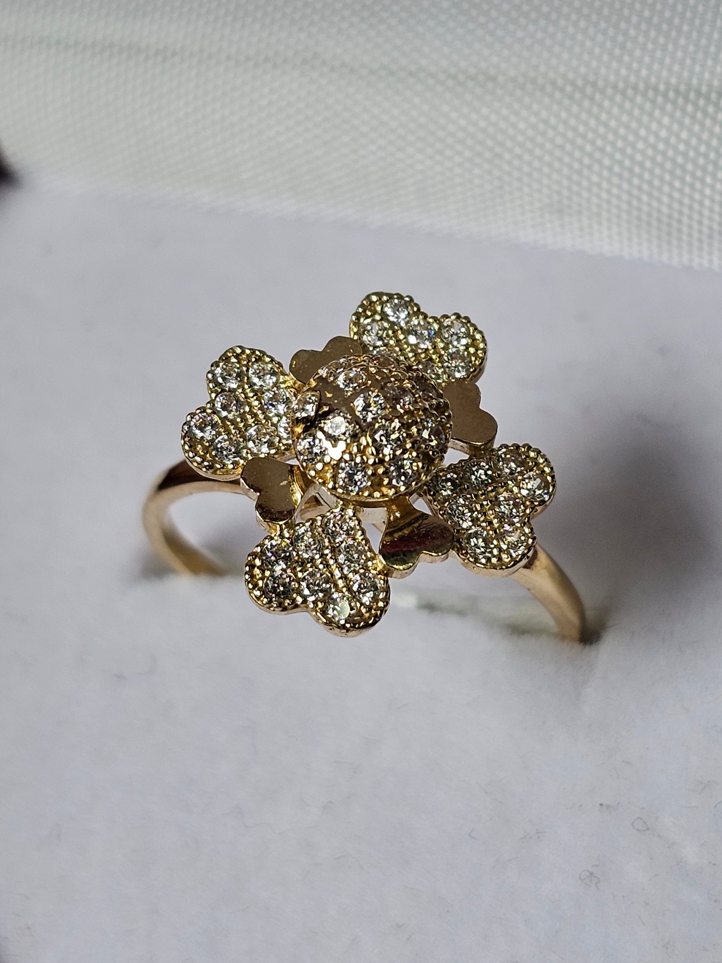 Anillo Giratorio Trebol 14k