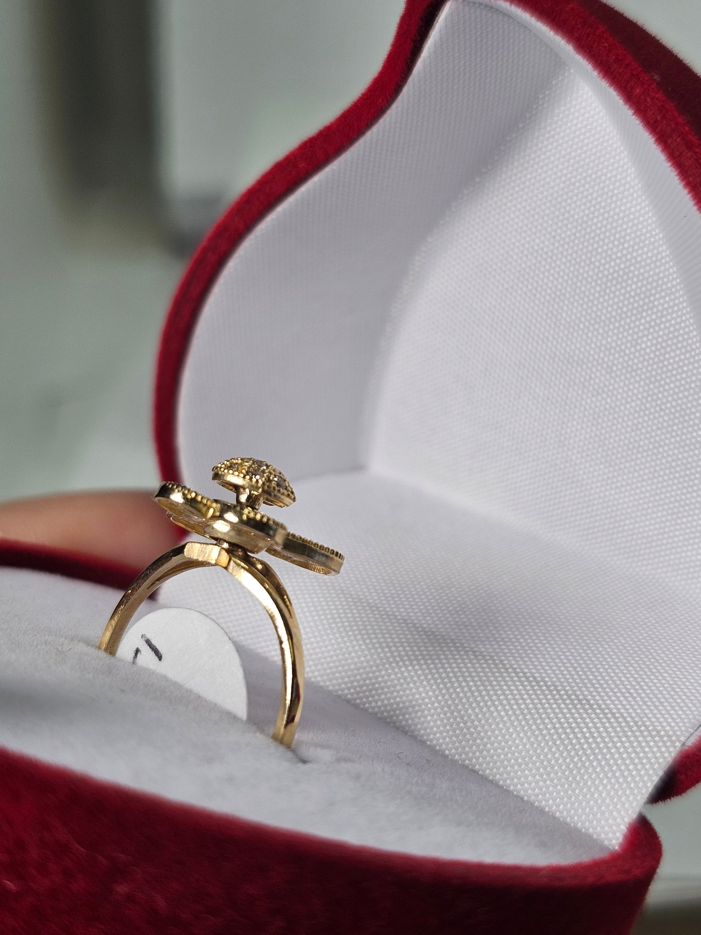 Anillo Giratorio mariposa 14k