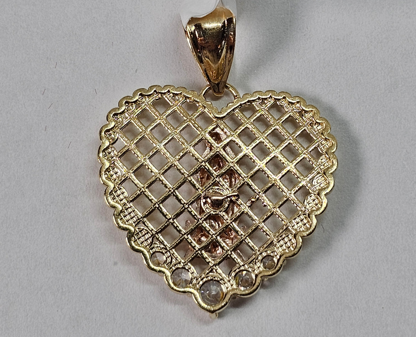 (Copia) Dige Virgen de Guadalupe forma de corazón  14k