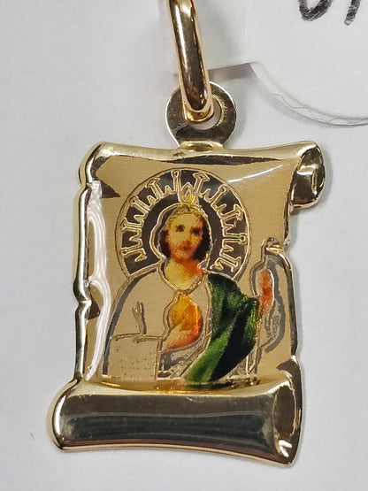 14K Gold St Jude Pendant - Dige San judas Tadeo 14k