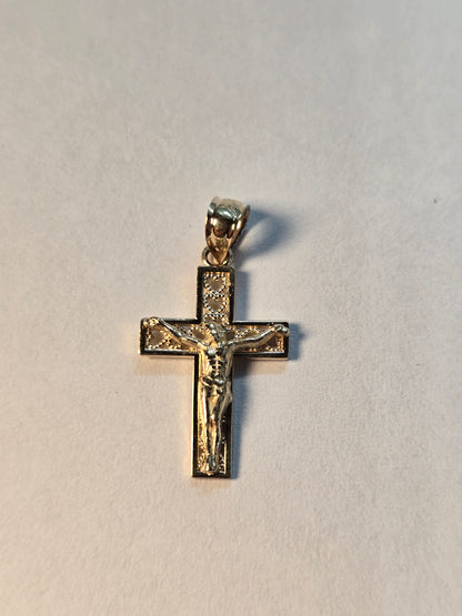 14K Gold Cross Pendant - Cruz Religiosa Oro 14K