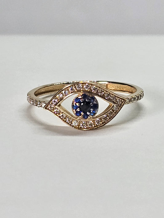 Anillo ojo turco de 14k