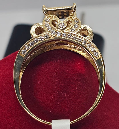 14K Gold Square Princess Ring - Anillo Princesa 14k Oro solido