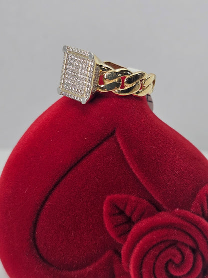 14K Gold Square Princess Ring - Anillo 14k Oro solido