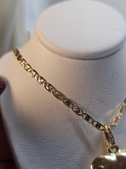 14K Gold Chain and Bubble Heart Pendant - Dige de Corazón y Cadena 14k oro