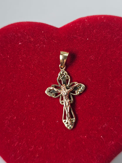 14K Gold Cross Pendant - Dige de Cruz 14k