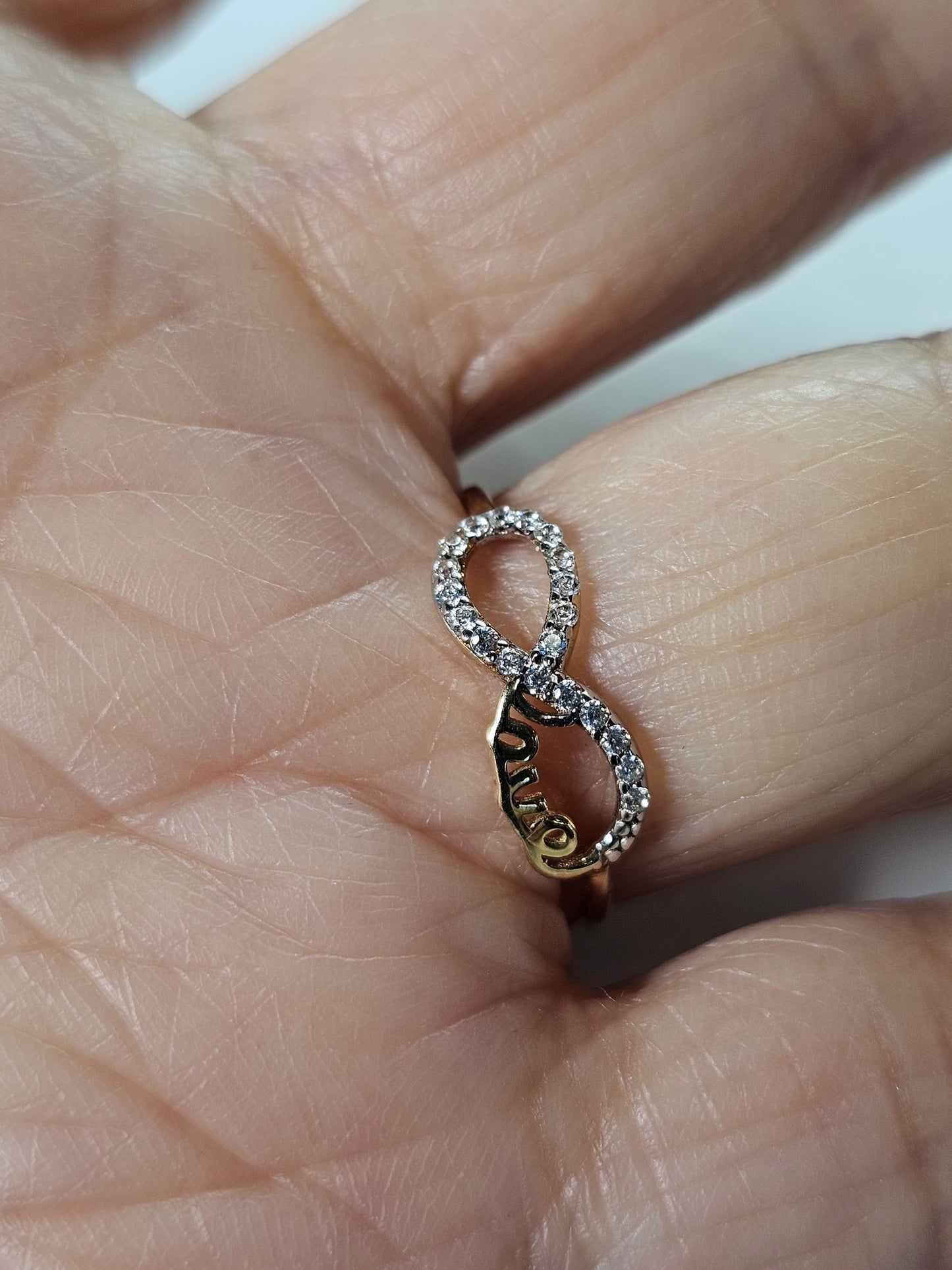 Anillo Love con Infinito de 14k