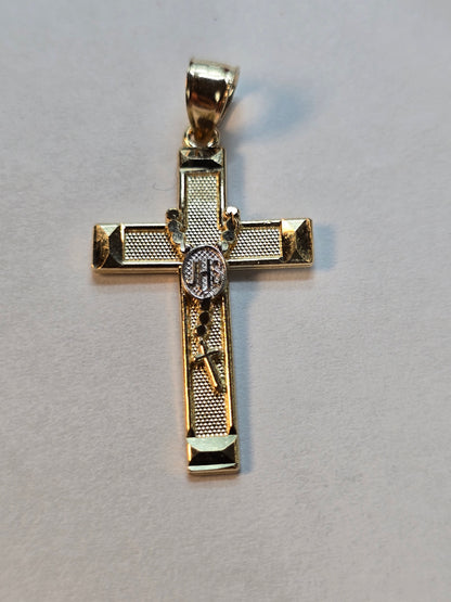 Dije Cruz Oro 14K con Rosario Integrado