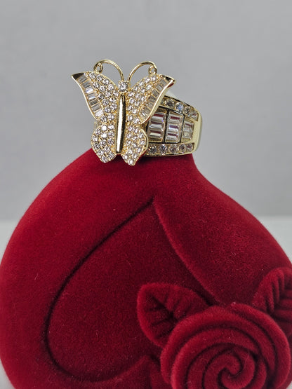 14K Gold Butterfly Princess Ring - Anillo Mariposa 14k Oro solido