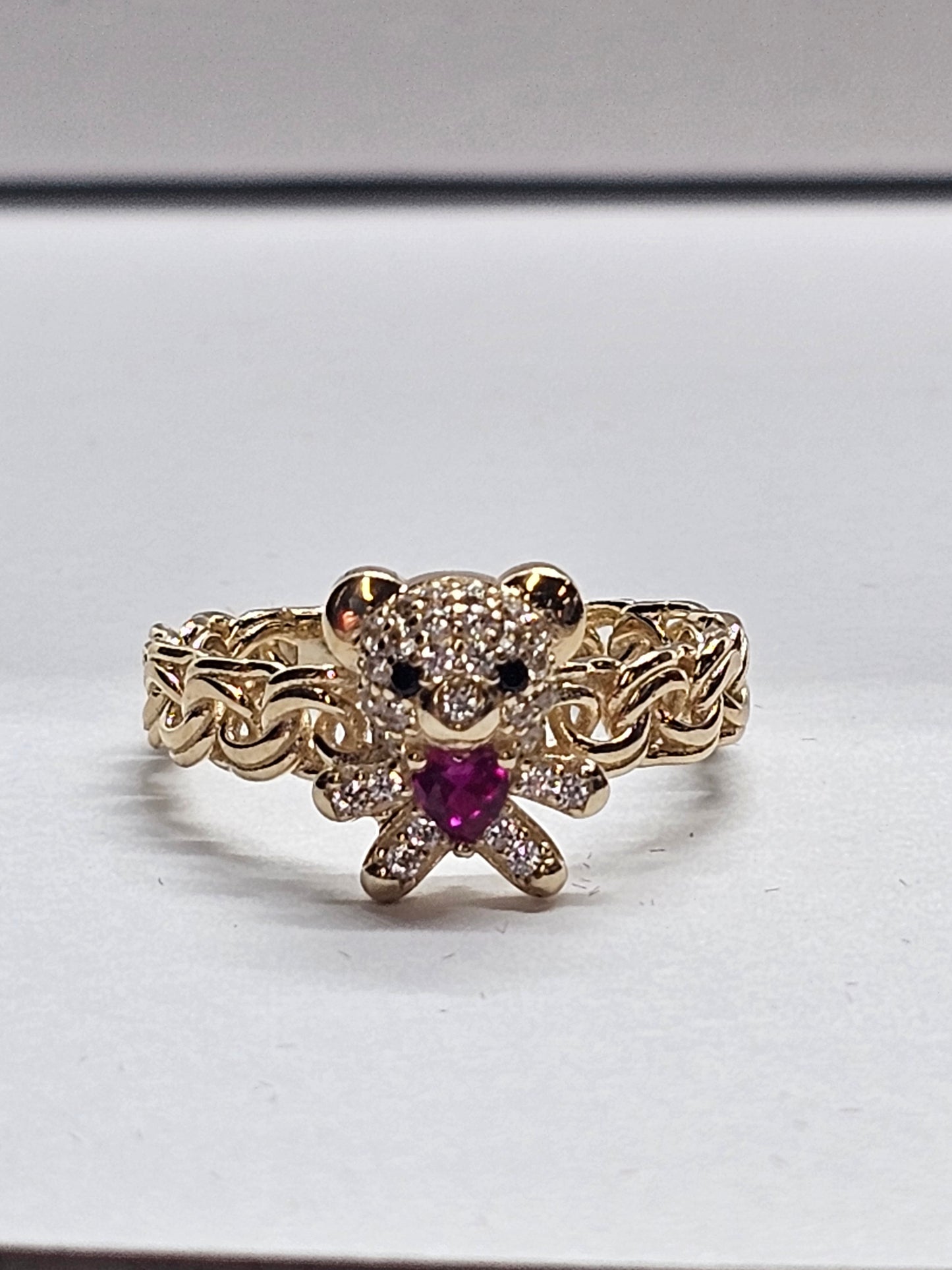 14k Gold Bear Ring #7 - Anillo De Osito 14k oro Solido #7