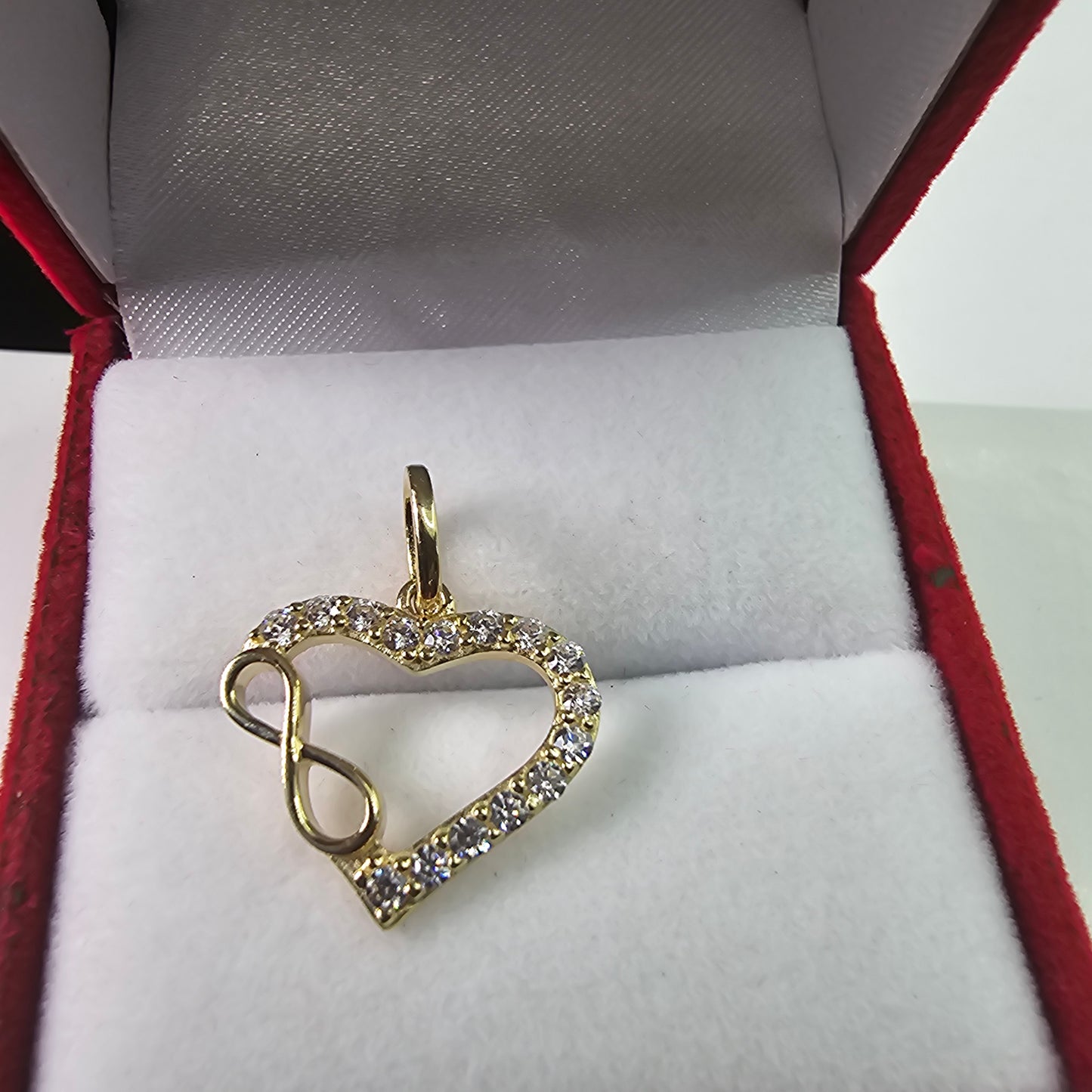 Corazón Con Infinito 14k Oro Cubic