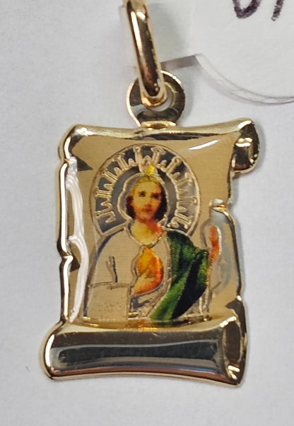 14K Gold St Jude Pendant - Dige San judas Tadeo 14k
