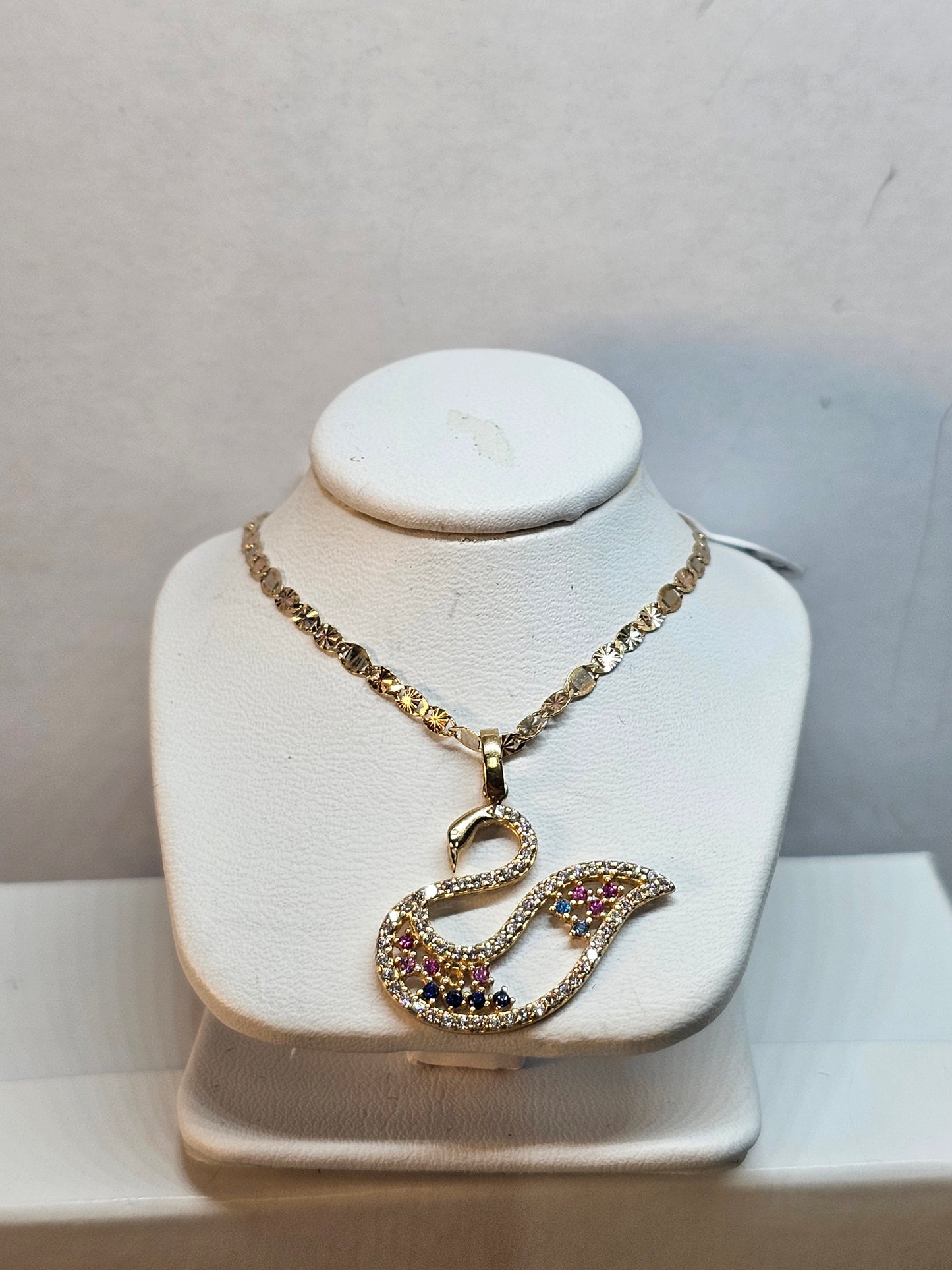 Dige de Cisne y cadena 14k