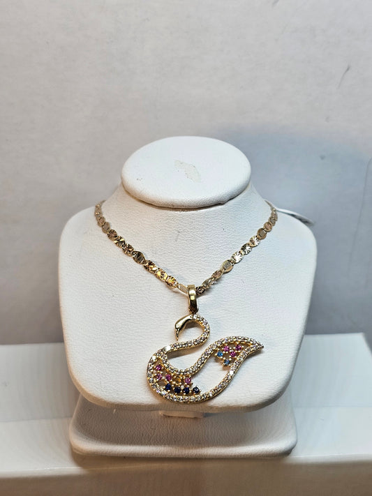 Dige de Cisne y cadena 14k