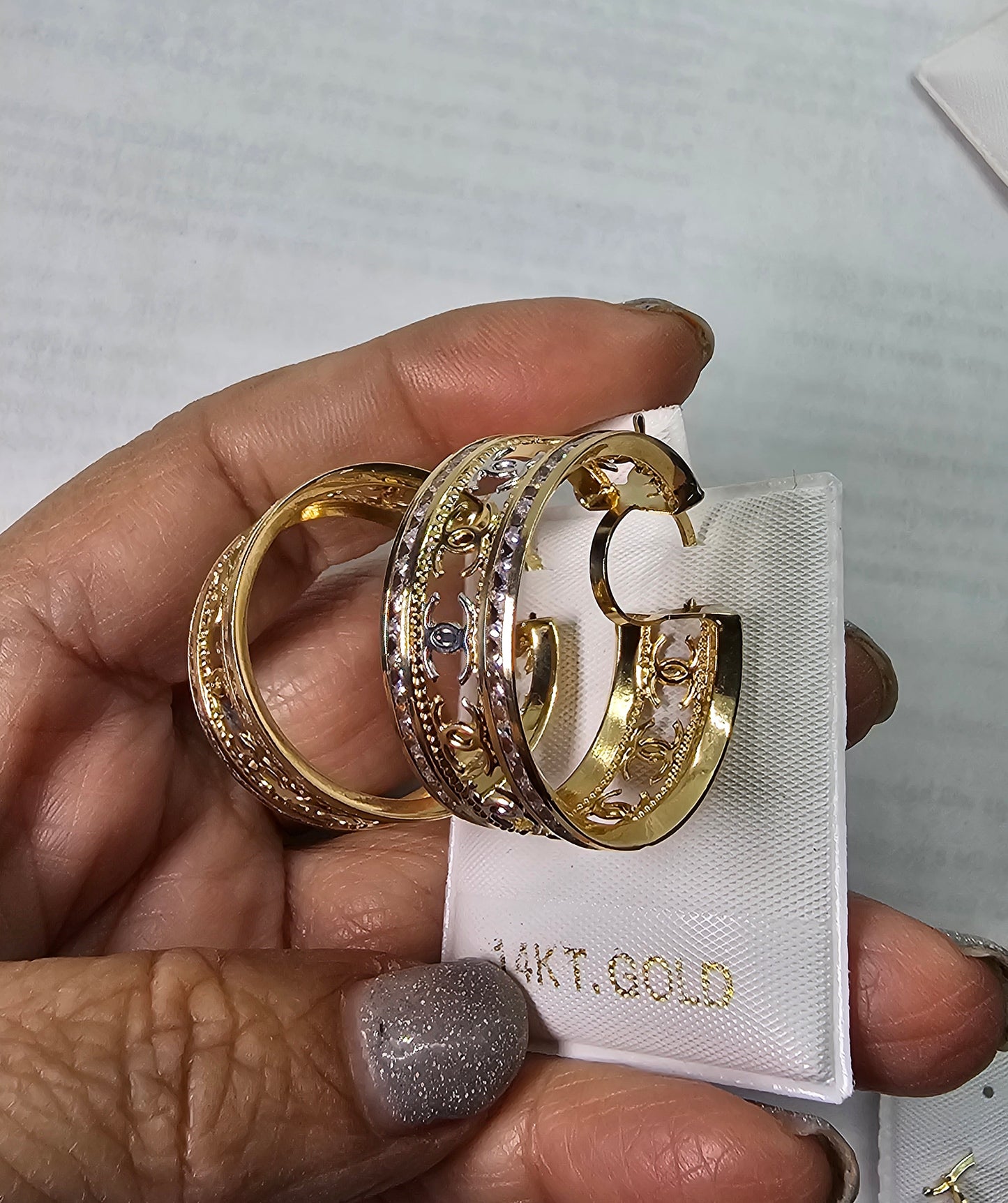 Argollas en 14k Oro Italiano