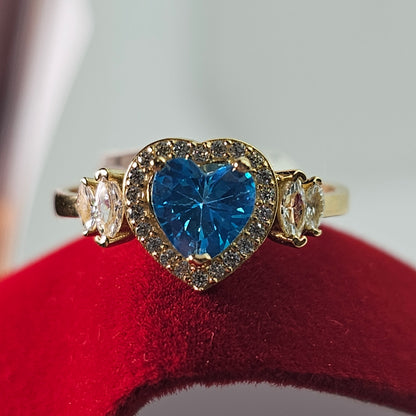 Anillo 14k Oro Amarillo Corazón Diciembre Size 7.5