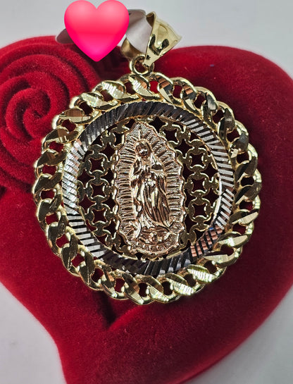 14K Gold Virgin Mary Pendant - Dige Virgen de Guadalupe 14K