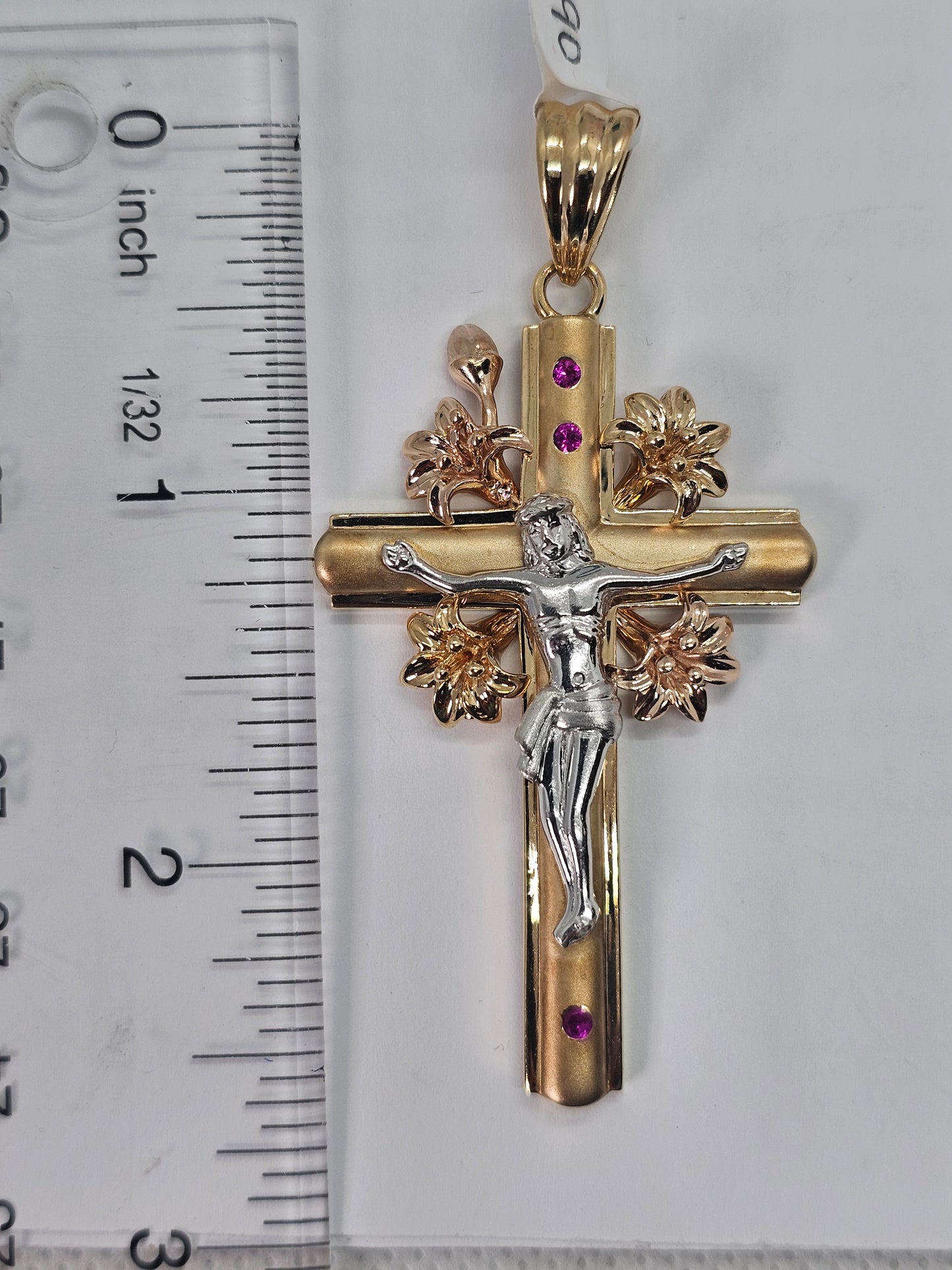 Dige Cruz 14k oro  3 Tonos