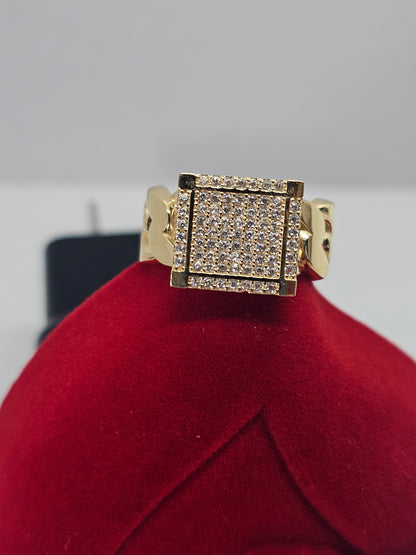 14K Gold Square Princess Ring - Anillo Princesa Cuadrado 14k Oro solido