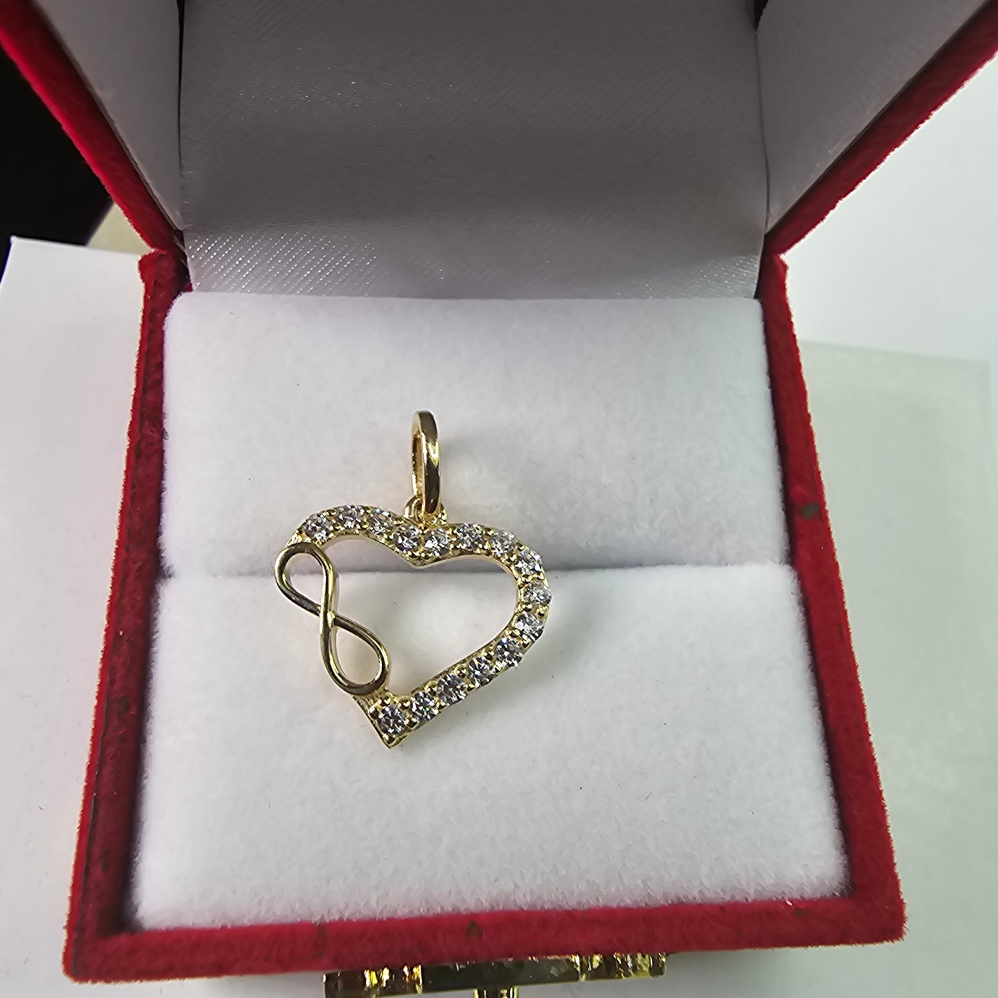 Corazón Con Infinito 14k Oro Cubic