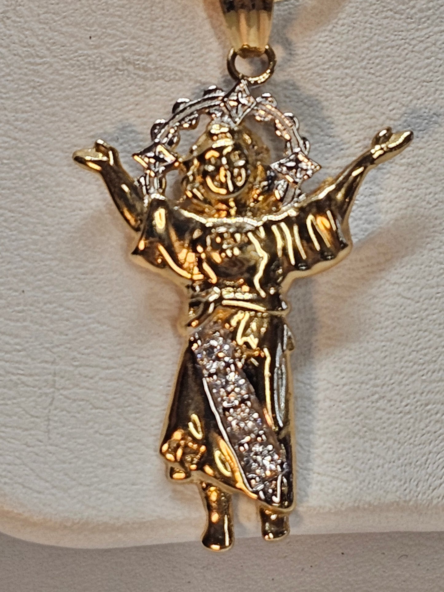 Dige niño Divino y cadena 14k oro