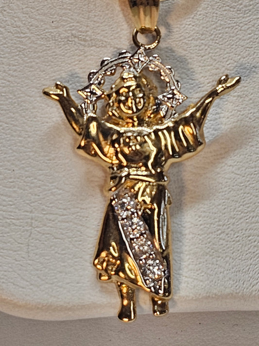 Dige niño Divino y cadena 14k oro