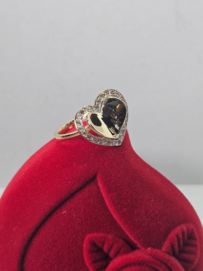 14K Gold Heart Ring - Anillo 14k De corazón