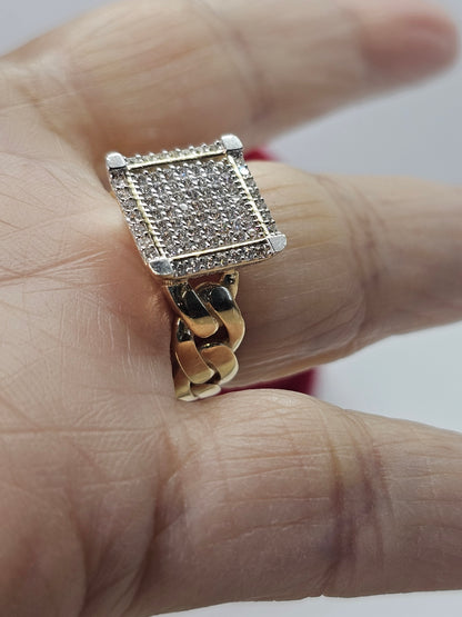 14K Gold Square Princess Ring - Anillo 14k Oro solido