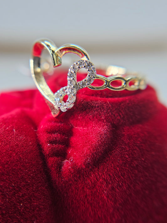 Anillo corazón infinito 14k