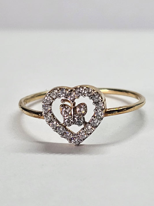 Anillo corazón 14k