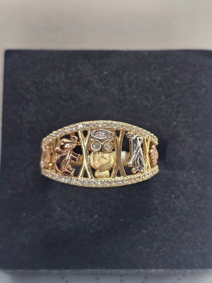 14K Gold Good Luck Charms Ring - Anillo de la suerte 14k