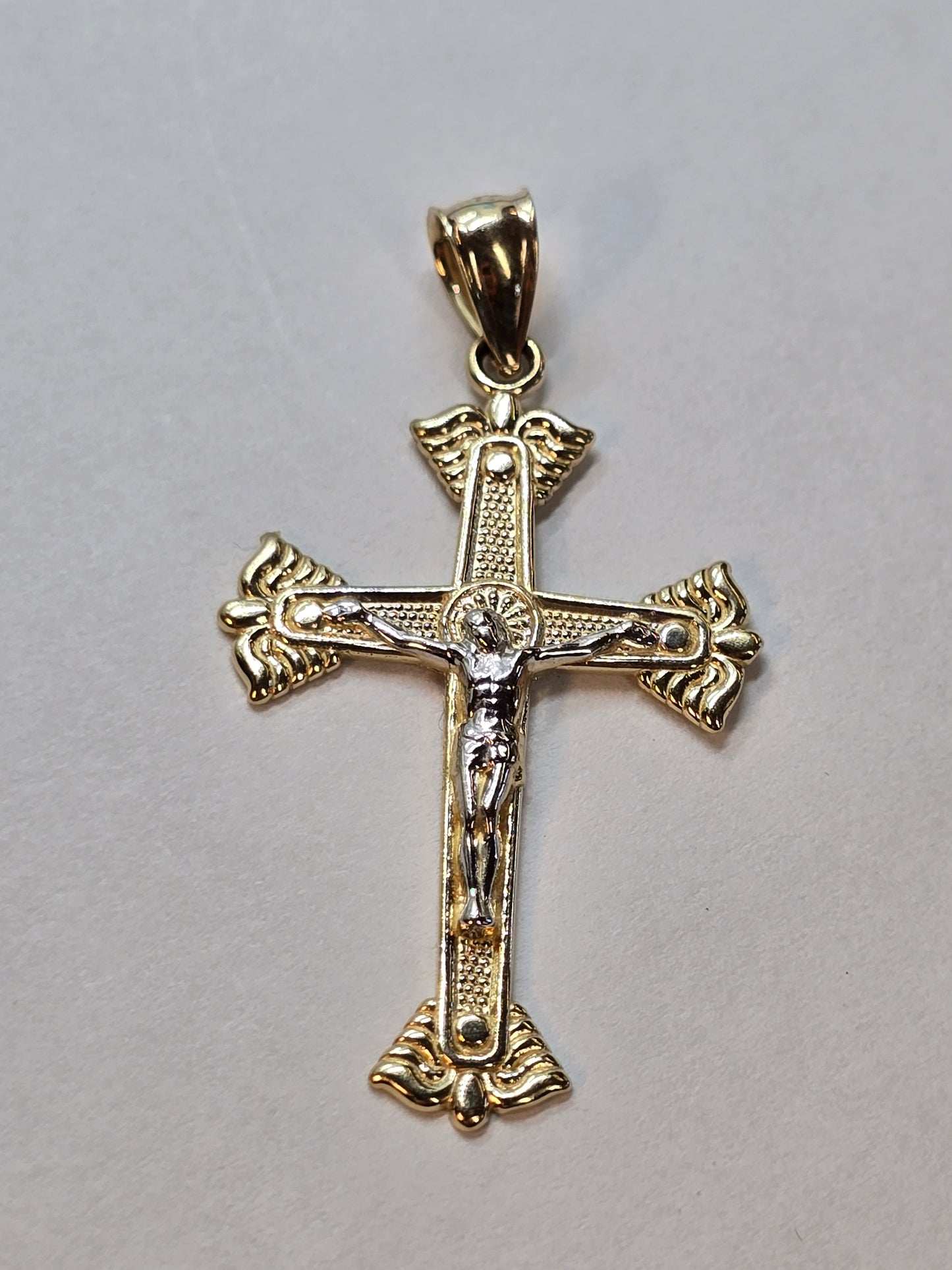 14K Gold Cross Pendant - Cruz Religiosa Oro 14K