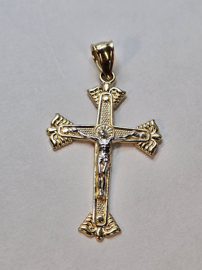14K Gold Cross Pendant - Cruz Religiosa Oro 14K