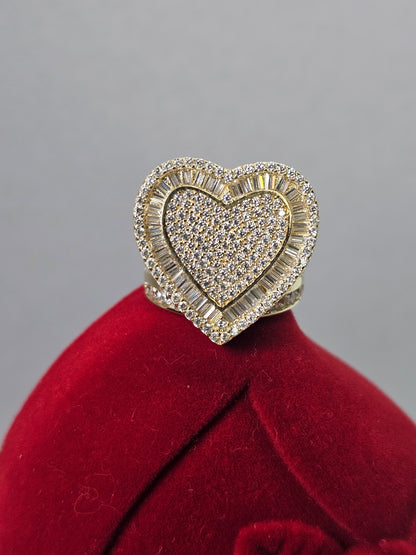 Anillo Corazón Princesa 14k