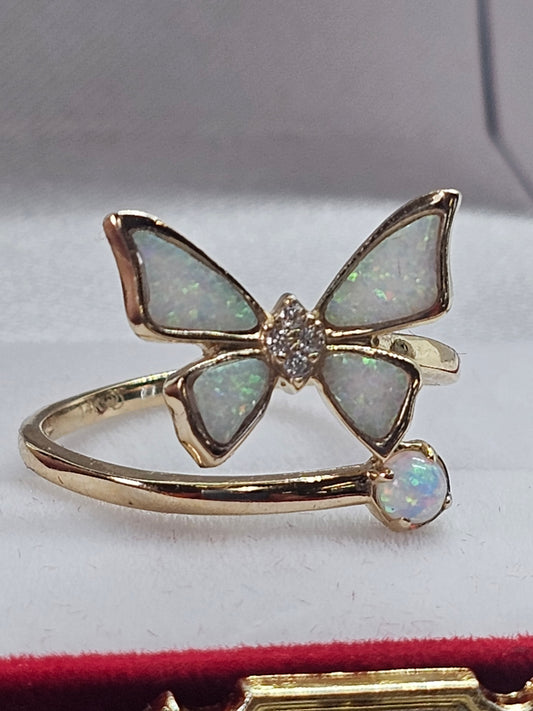 14K Gold Opal Butterfly Wrap Ring - Anillo Mariposa Opalo Oro 14k #7