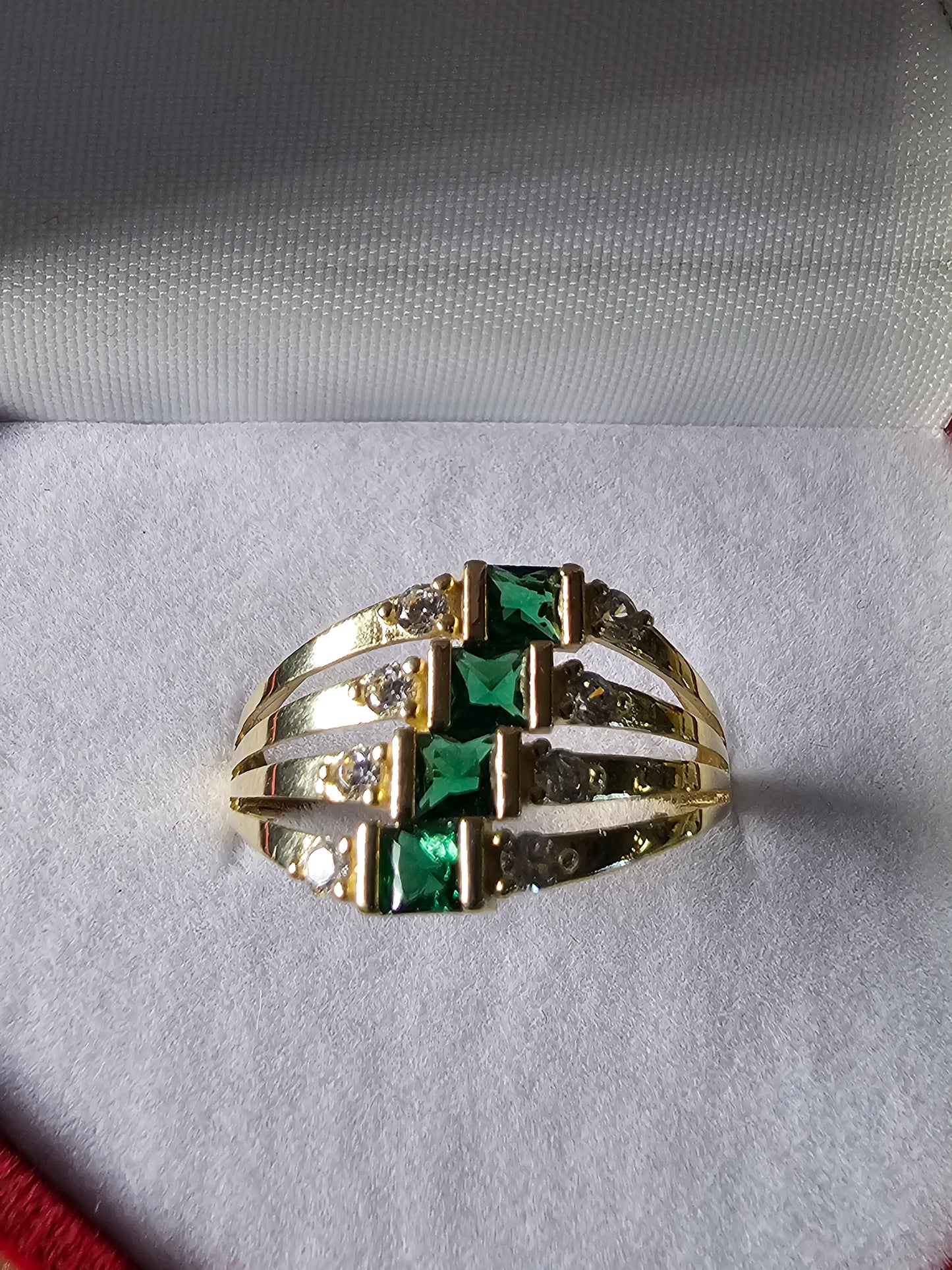 Anillo 4 bandas 14k solido