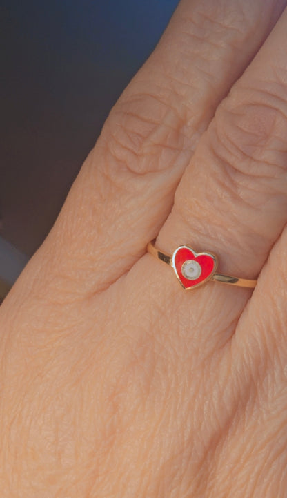 Anillo Corazón Ojito 14K