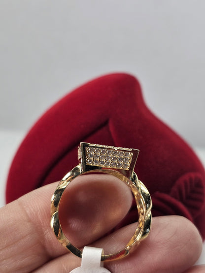 14K Gold Square Princess Ring - Anillo Princesa Cuadrado 14k Oro solido