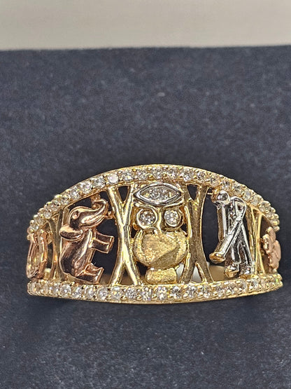 14K Gold Good Luck Charms Ring - Anillo de la suerte 14k