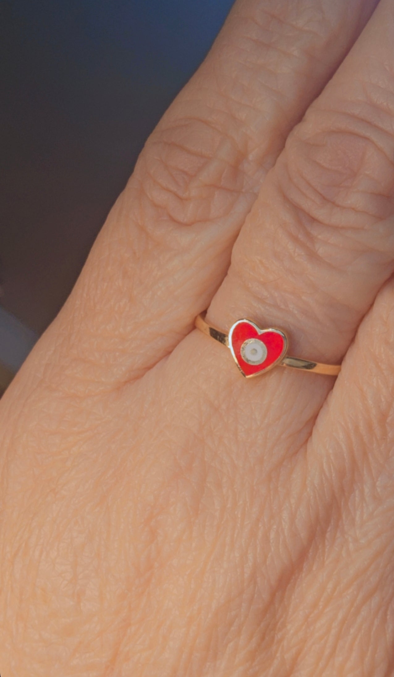 Anillo Corazón Ojito 14K