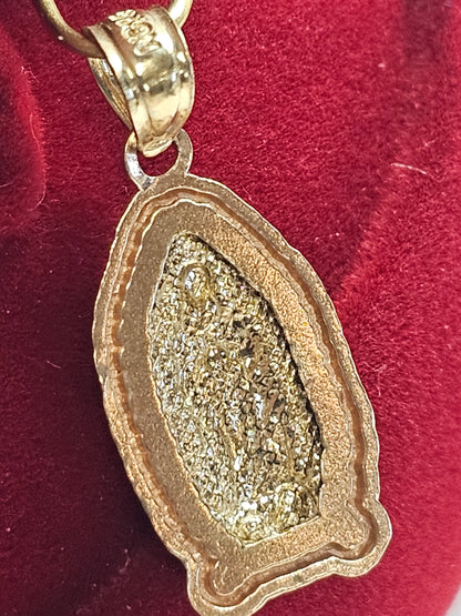 14K Gold Virgin Mary Pendant - Dige Virgen de Guadalupe 14K