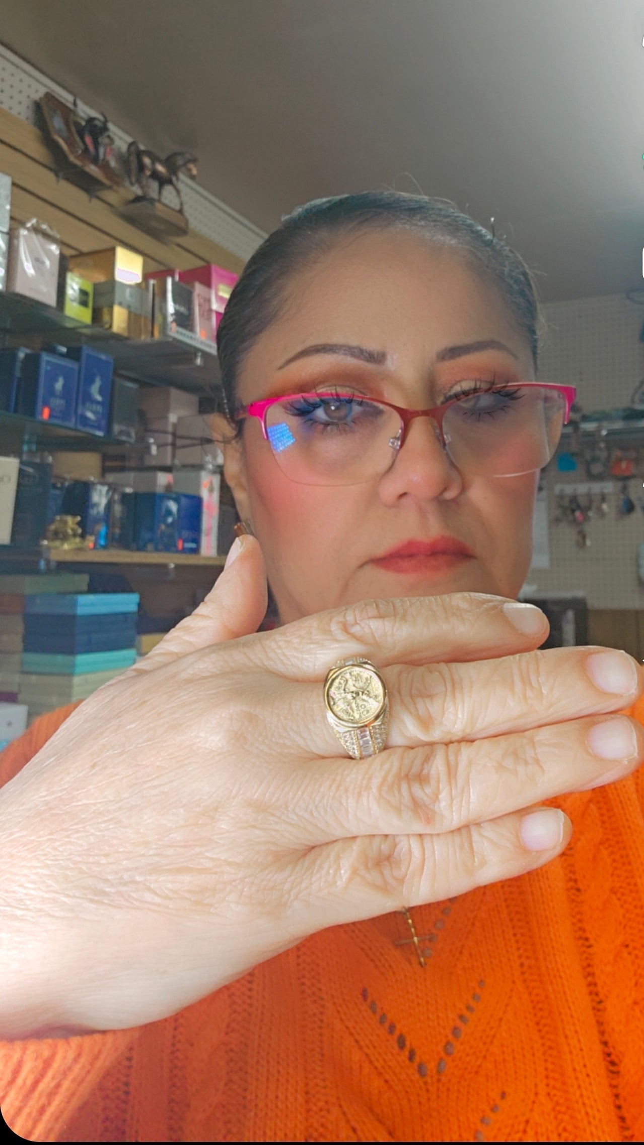 Anillo Hombre con Centenario Oro 14k #10.5